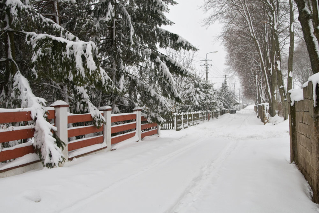 village in the snow