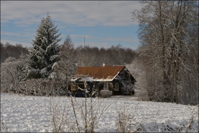 house in the snow